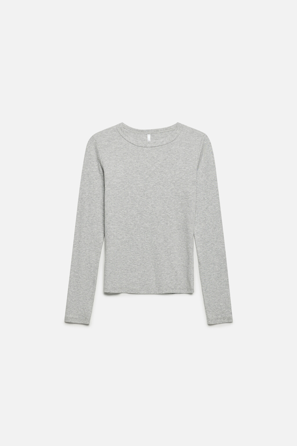 Лонгслив облегающий в рубчик - цвет серый - 12