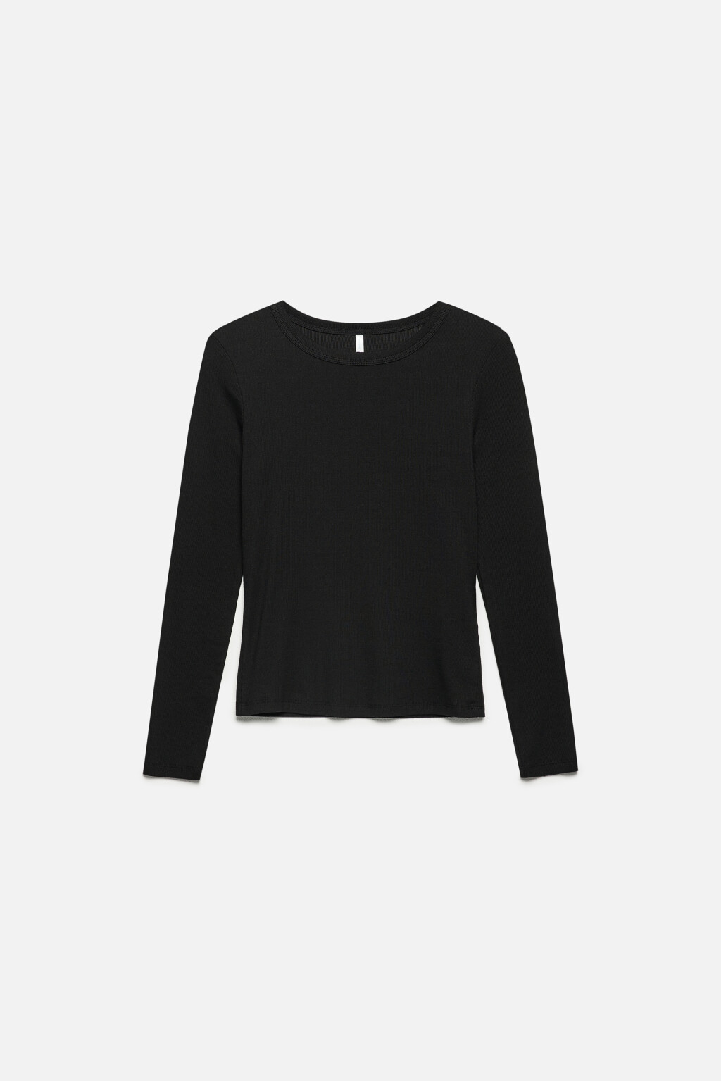 Лонгслив облегающий в рубчик - цвет черный - 12