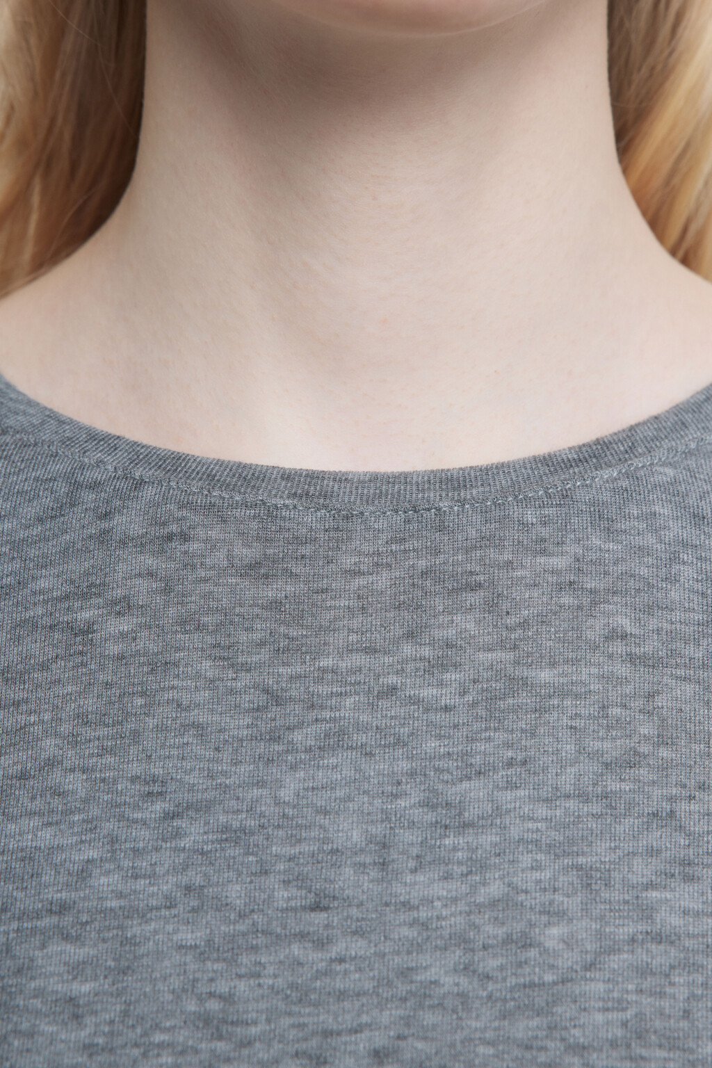 Лонгслив облегающий из тенсела и шерсти - цвет серый - 6