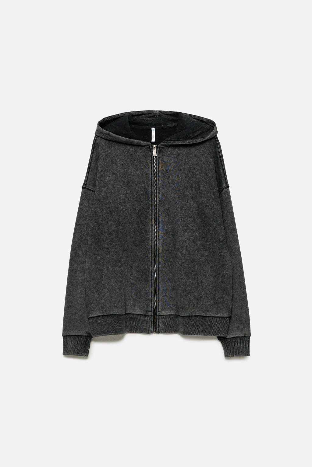 Толстовка на молнии с вареным эффектом - цвет серый - 8