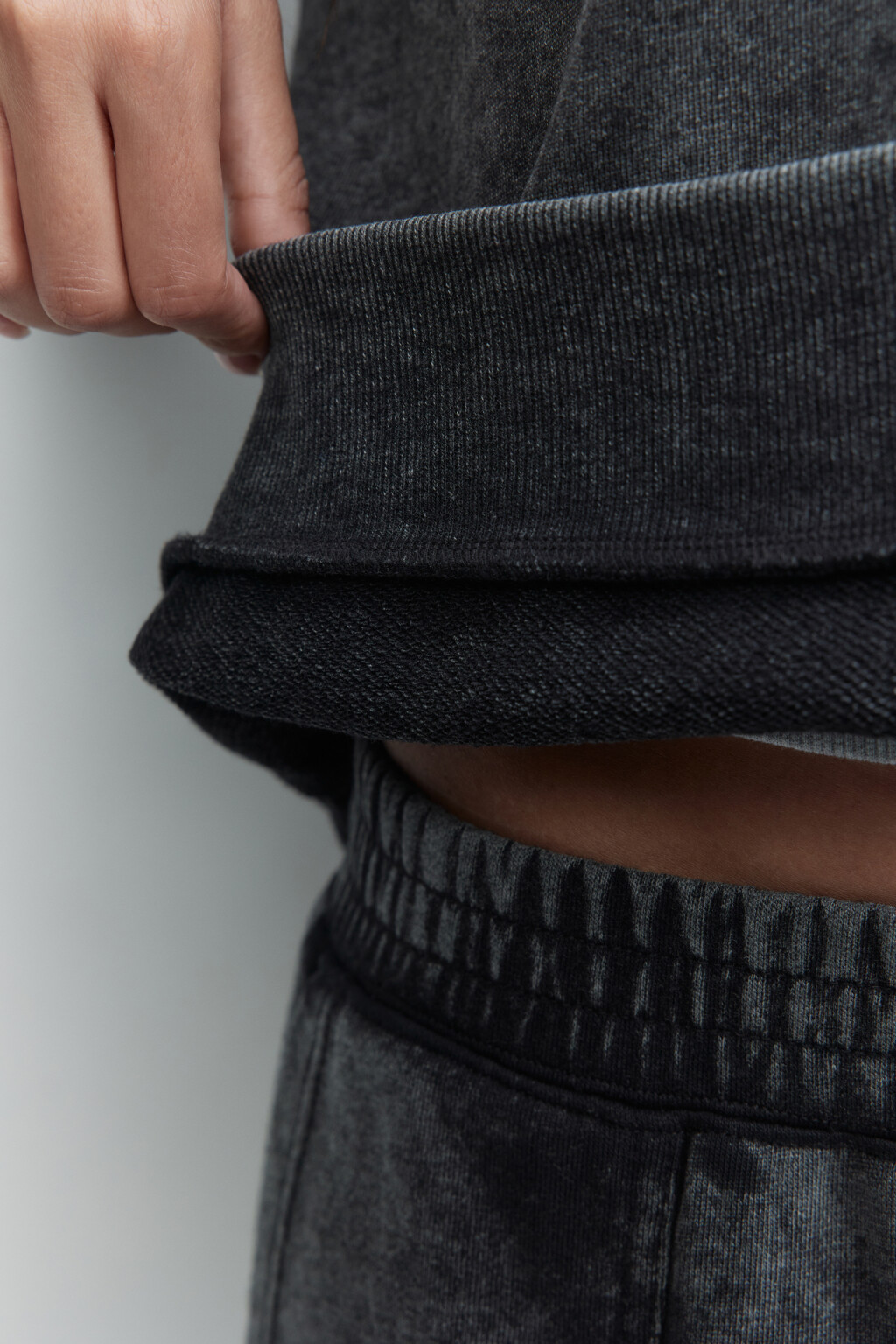 Толстовка на молнии с вареным эффектом - цвет серый - 7