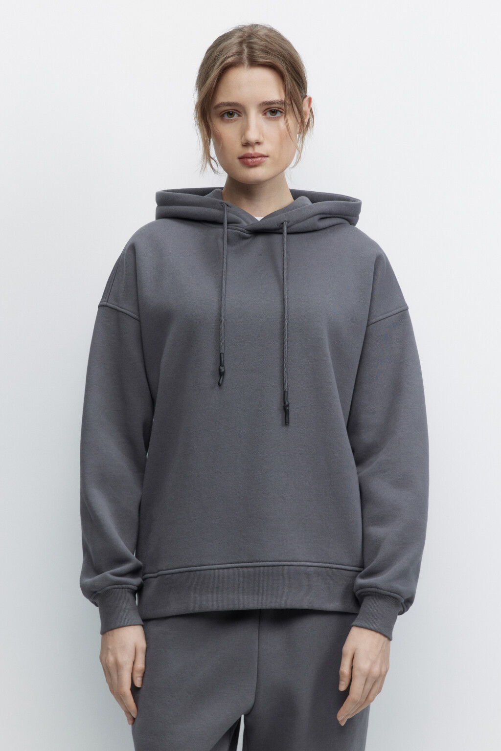 Толстовка hoody оверсайз с капюшоном 2411123007, цвет: серый (37) по ...