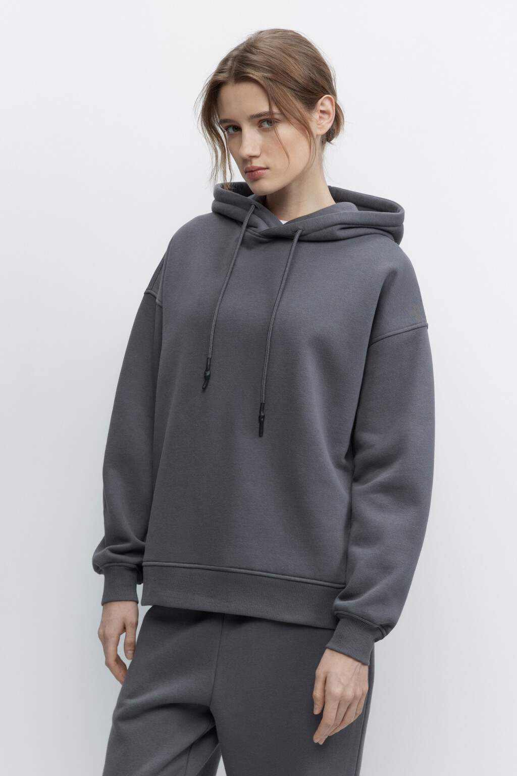 Толстовка HOODY оверсайз с капюшоном - цвет серый - 2