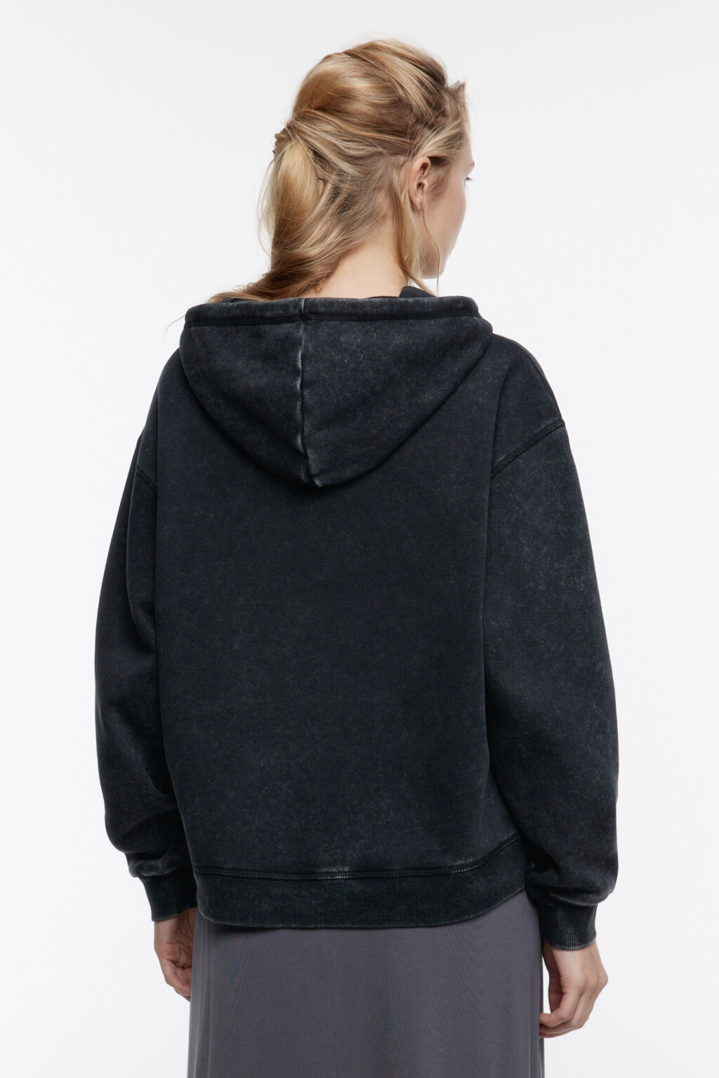 Худи oversize вареная с принтом - цвет серый - 5