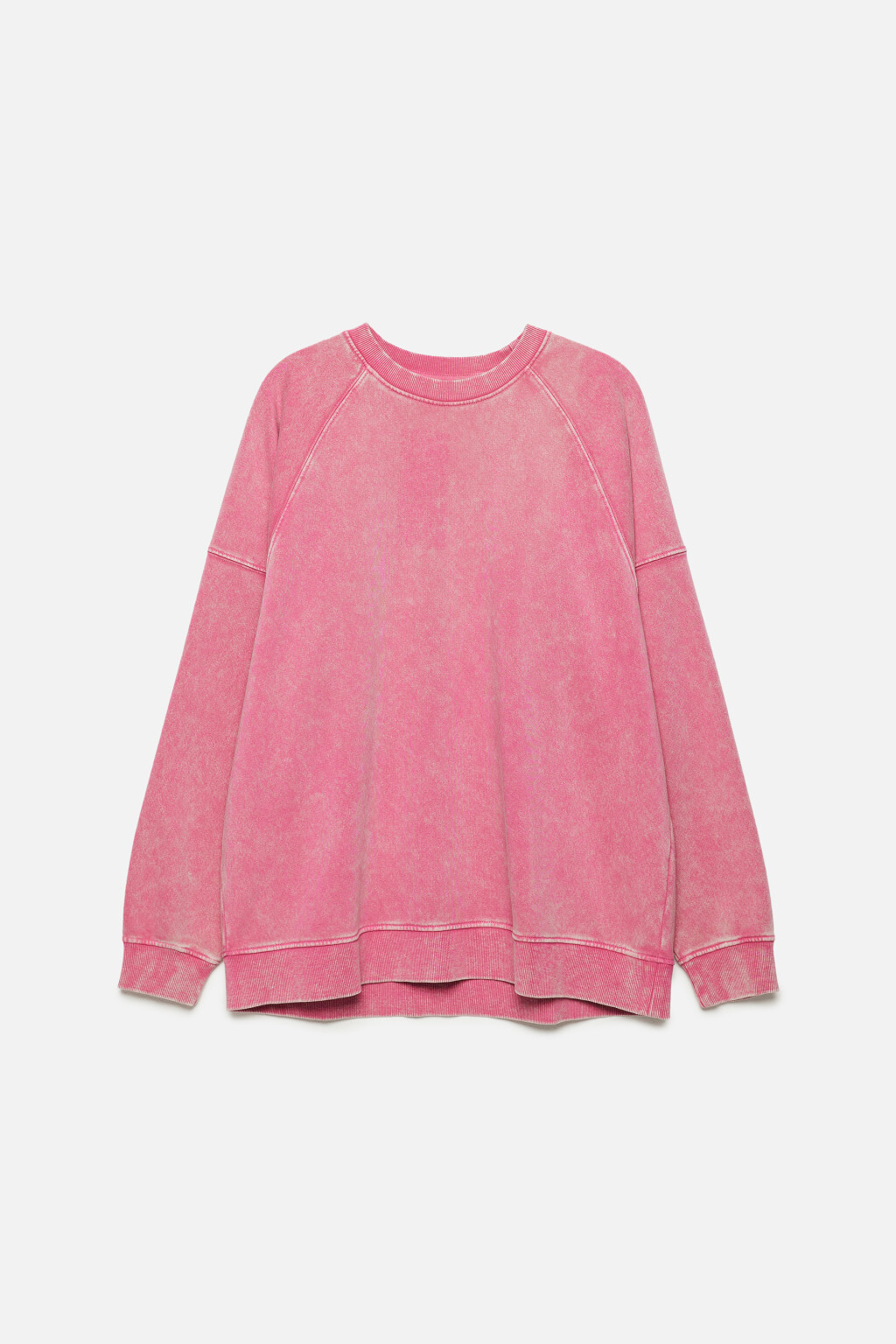 Свитшот oversize с вареным эффектом и начесом - цвет розовый - 12