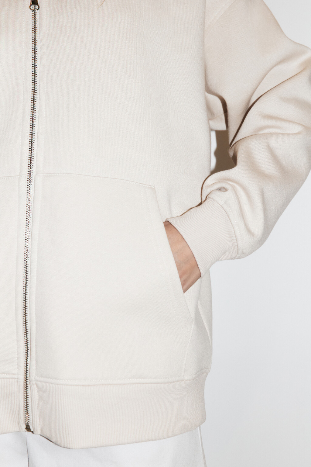 Худи-зипка на молнии утепленная с капюшоном - цвет бежевый - 7