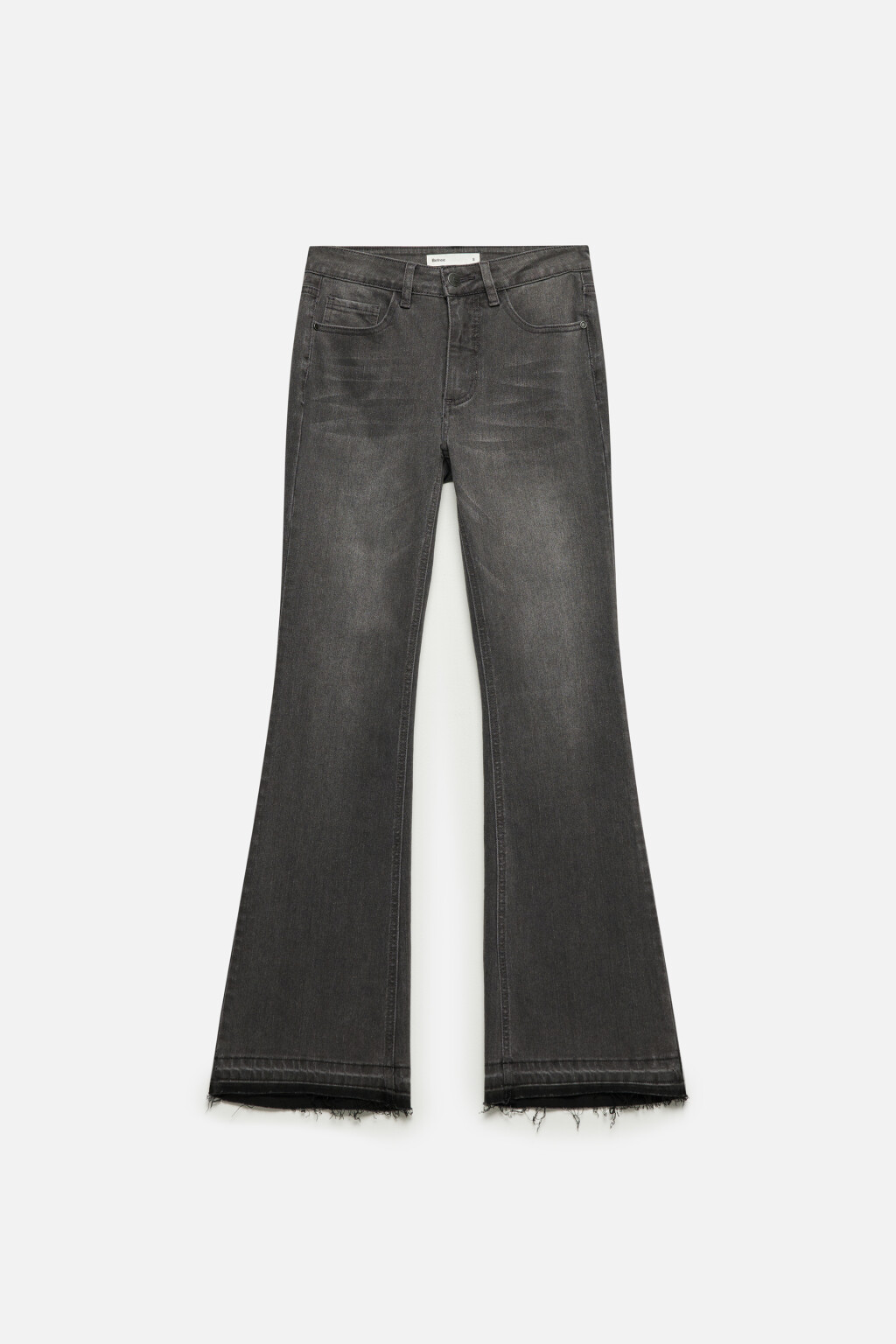 Джинсы клеш с открытыми срезами - цвет серый - 9