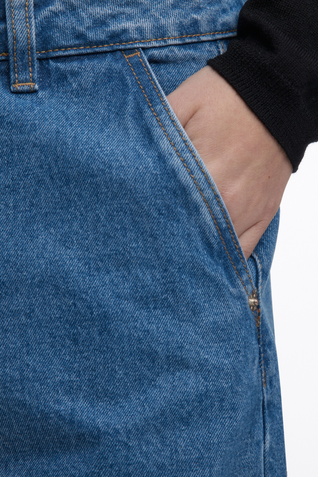 Джинсы широкие со средней посадкой - цвет голубой - 7