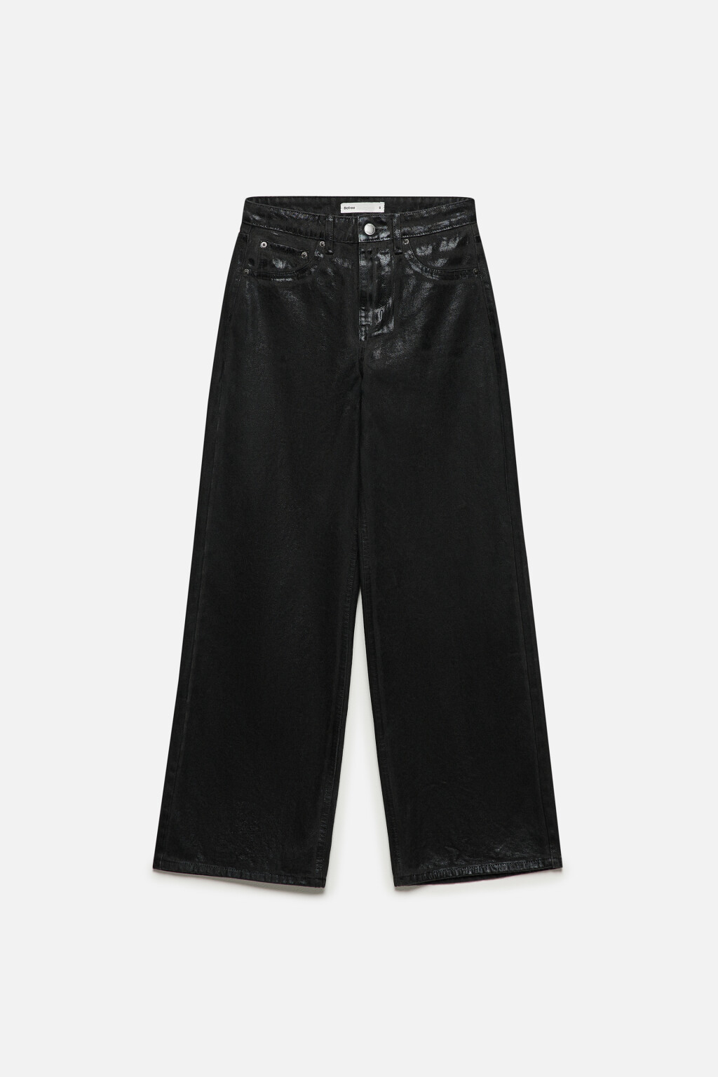 Джинсы широкие с блестящим напылением - цвет черный - 8