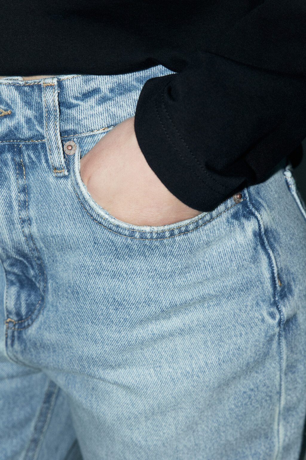 Джинсы прямые со средней посадкой - цвет голубой - 7