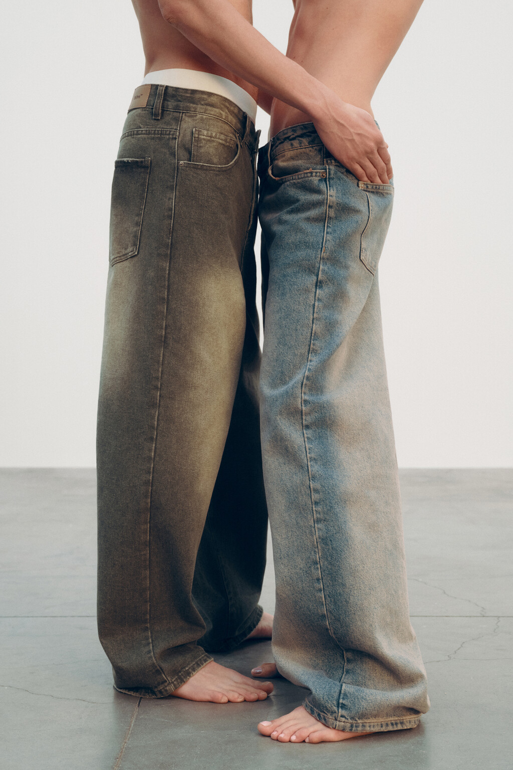 Джинсы широкие с низкой посадкой - цвет голубой - 11