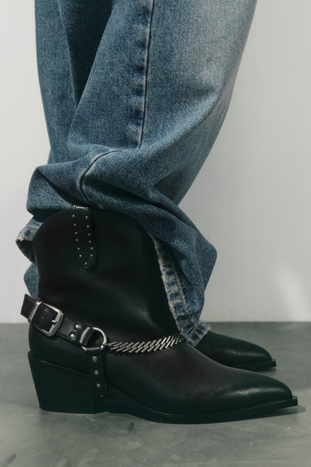 Джинсы широкие с низкой посадкой - цвет голубой - 9