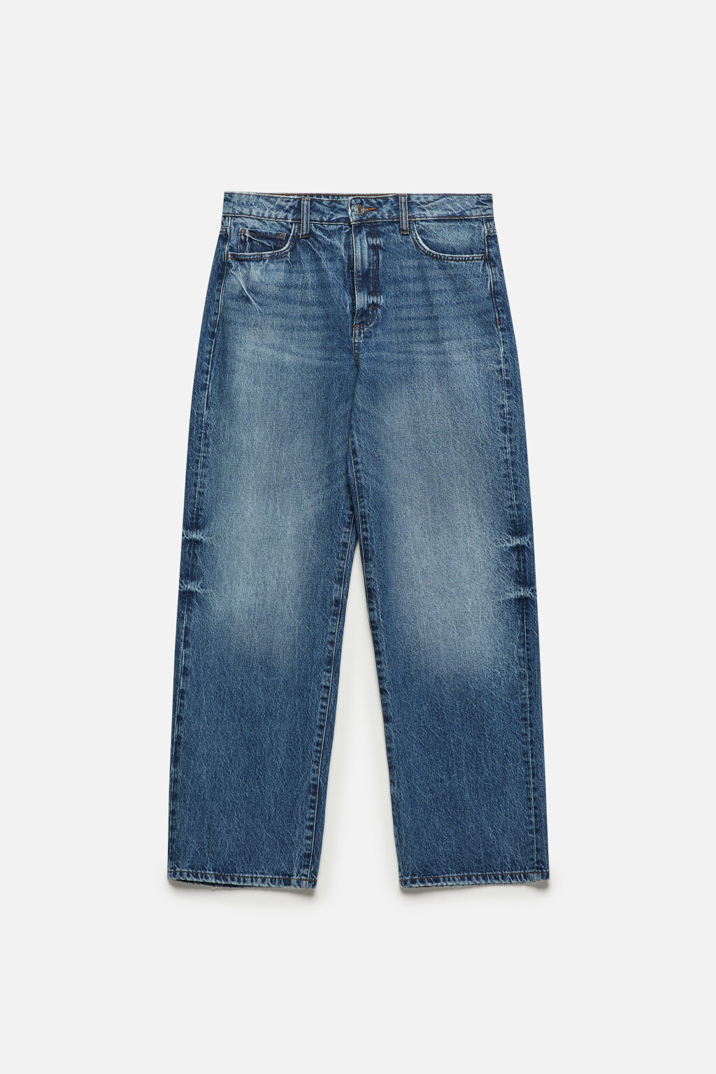 Джинсы прямые с высокой посадкой - цвет голубой - 8