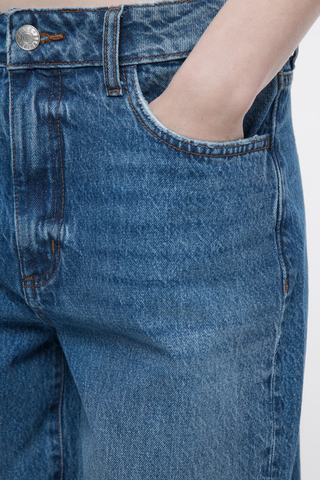 Джинсы прямые с высокой посадкой - цвет голубой - 6