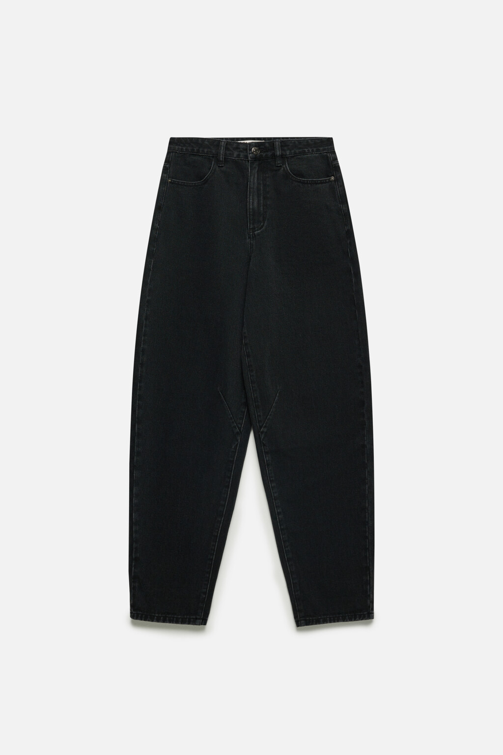 Джинсы-бананы широкие с высокой посадкой - цвет черный - 7