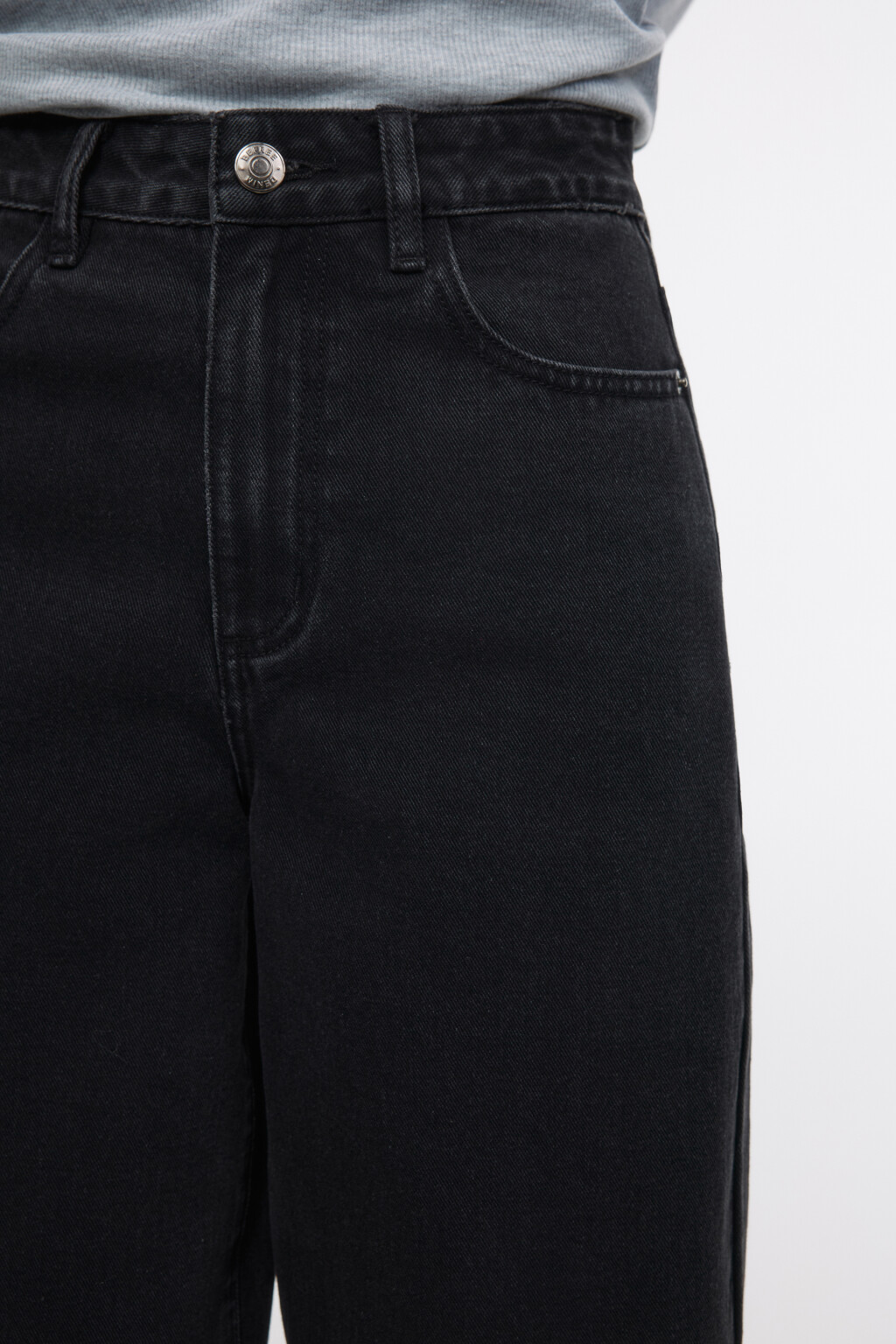 Джинсы-бананы широкие с высокой посадкой - цвет черный - 5