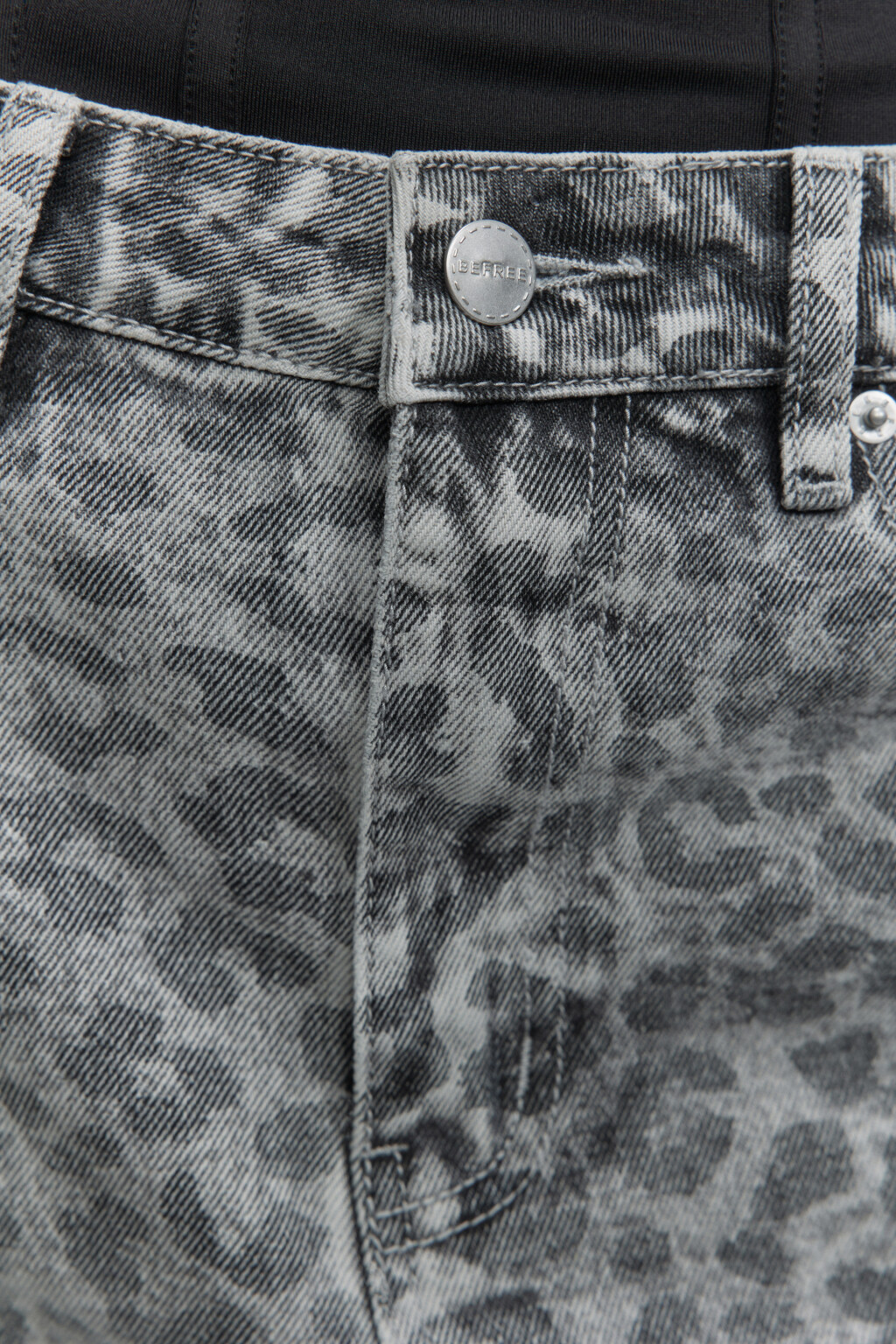 Юбка-трапеция макси джинсовая с принтом - цвет серый - 7