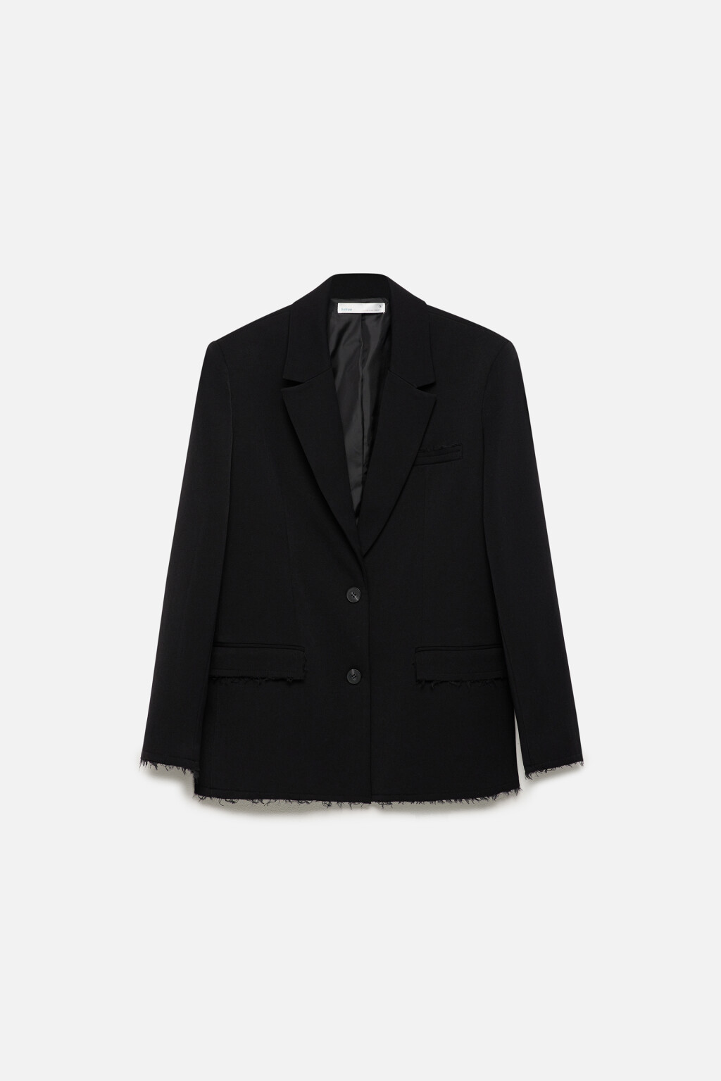 Пиджак костюмный с открытыми срезами и рваниной - цвет черный - 10