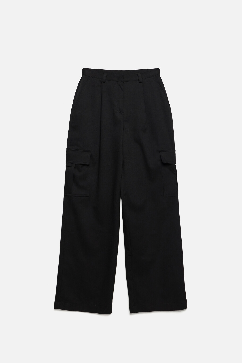 Брюки костюмные с карманами карго - цвет черный - 8