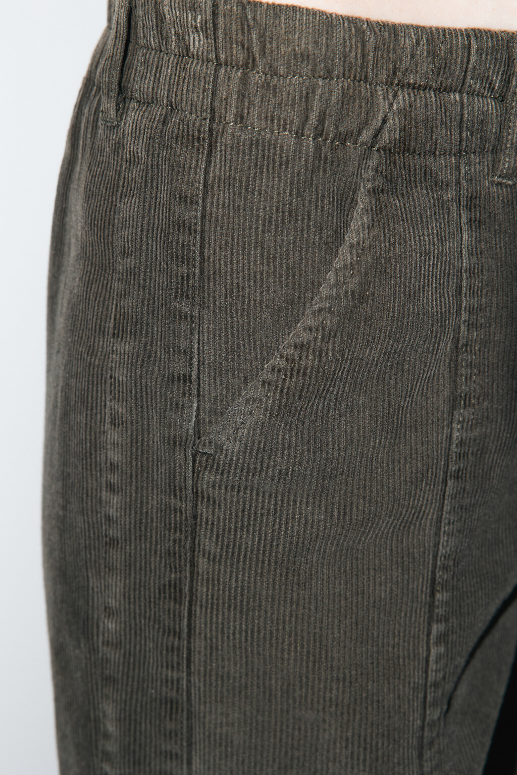 Брюки-карго широкие вельветовые - цвет зеленый - 7