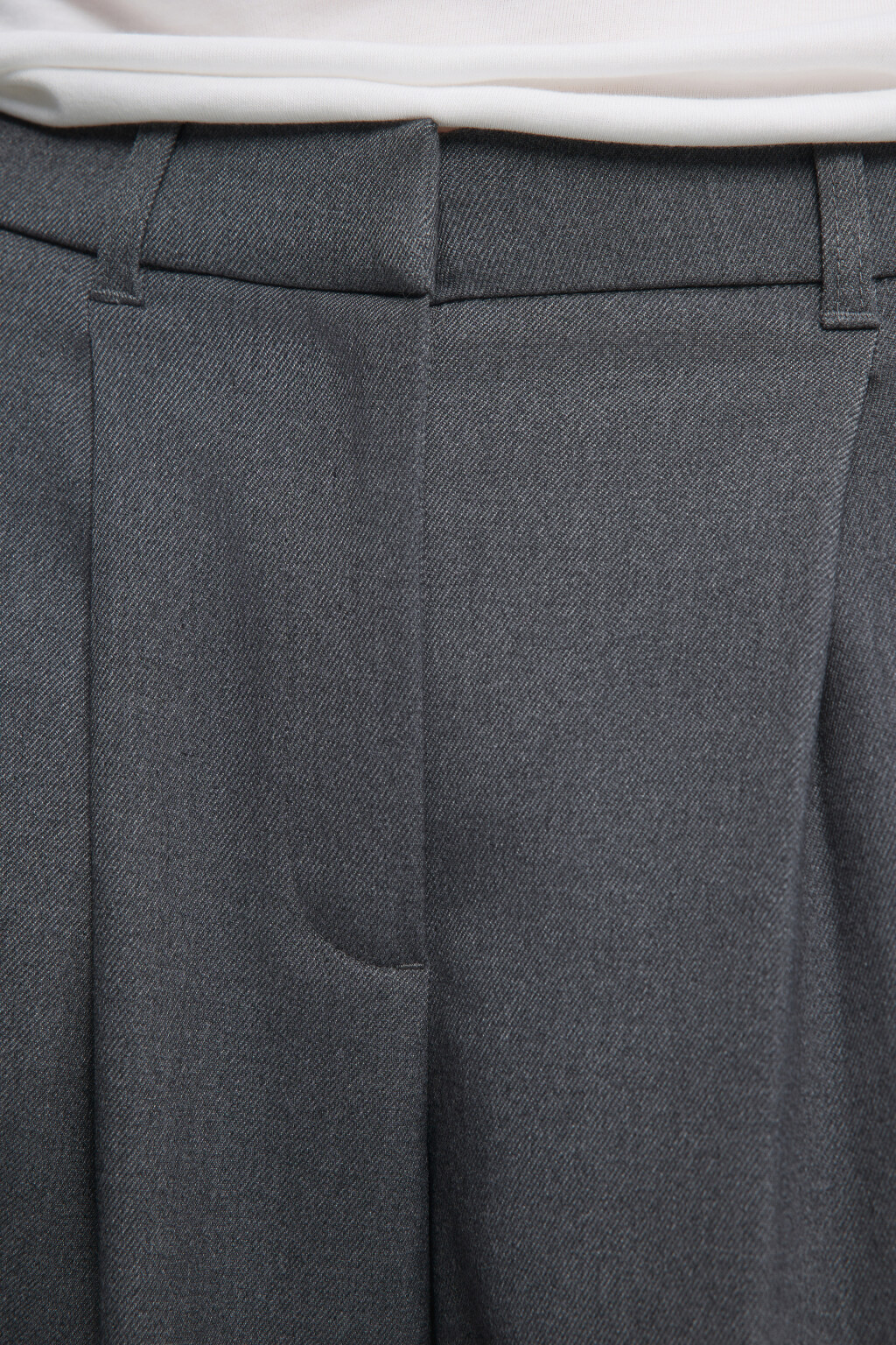 Брюки широкие со средней посадкой - цвет серый - 6