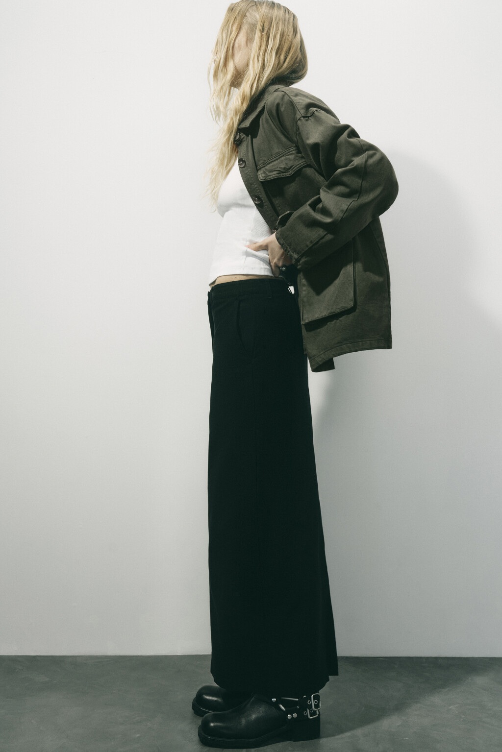 Юбка макси прямая костюмная - цвет черный - 9