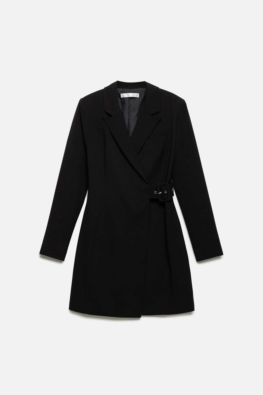 Платье-пиджак мини приталенное с запахом - цвет черный - 10