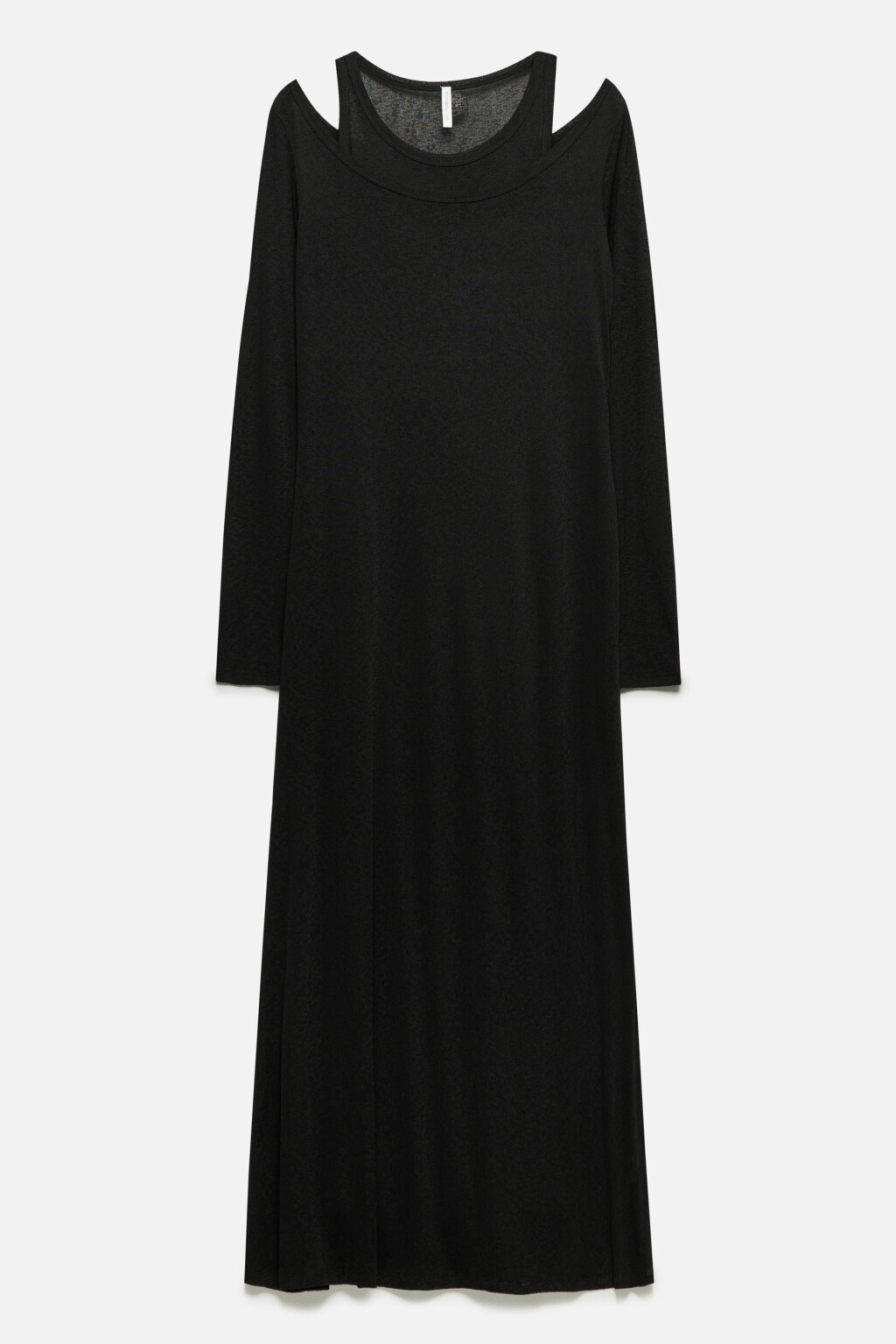 Платье макси трикотажное со съемной майкой - цвет черный - 9