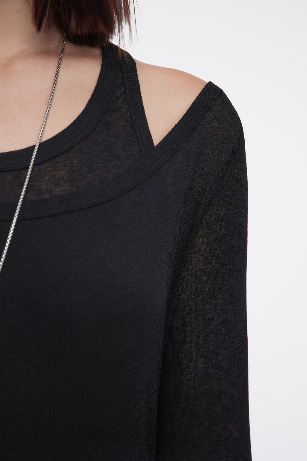 Платье макси трикотажное со съемной майкой - цвет черный - 7