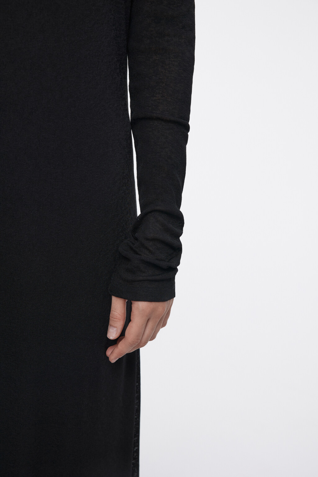 Платье макси трикотажное со съемной майкой - цвет черный - 8