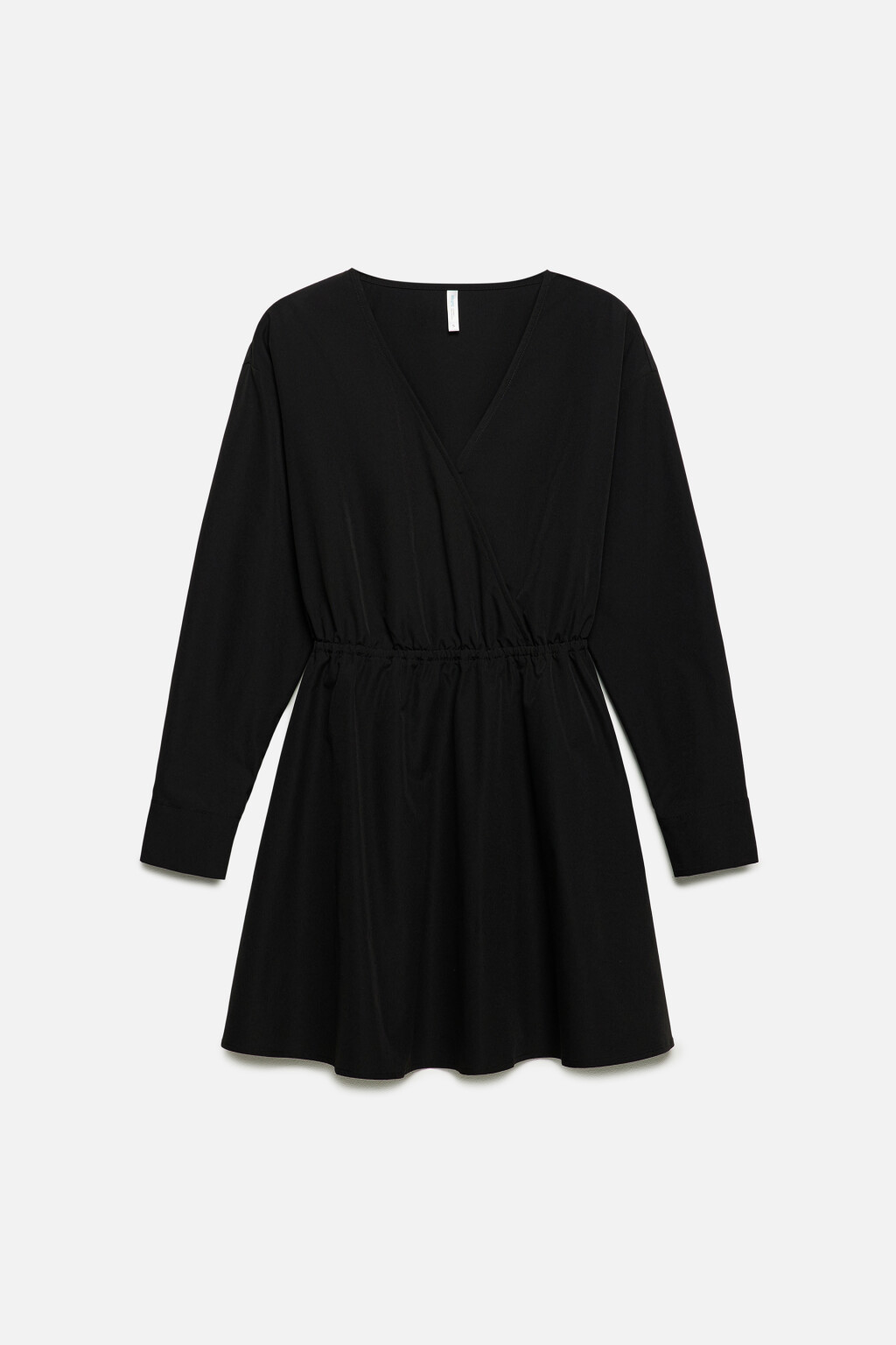 Платье мини приталенное с запахом - цвет черный - 9
