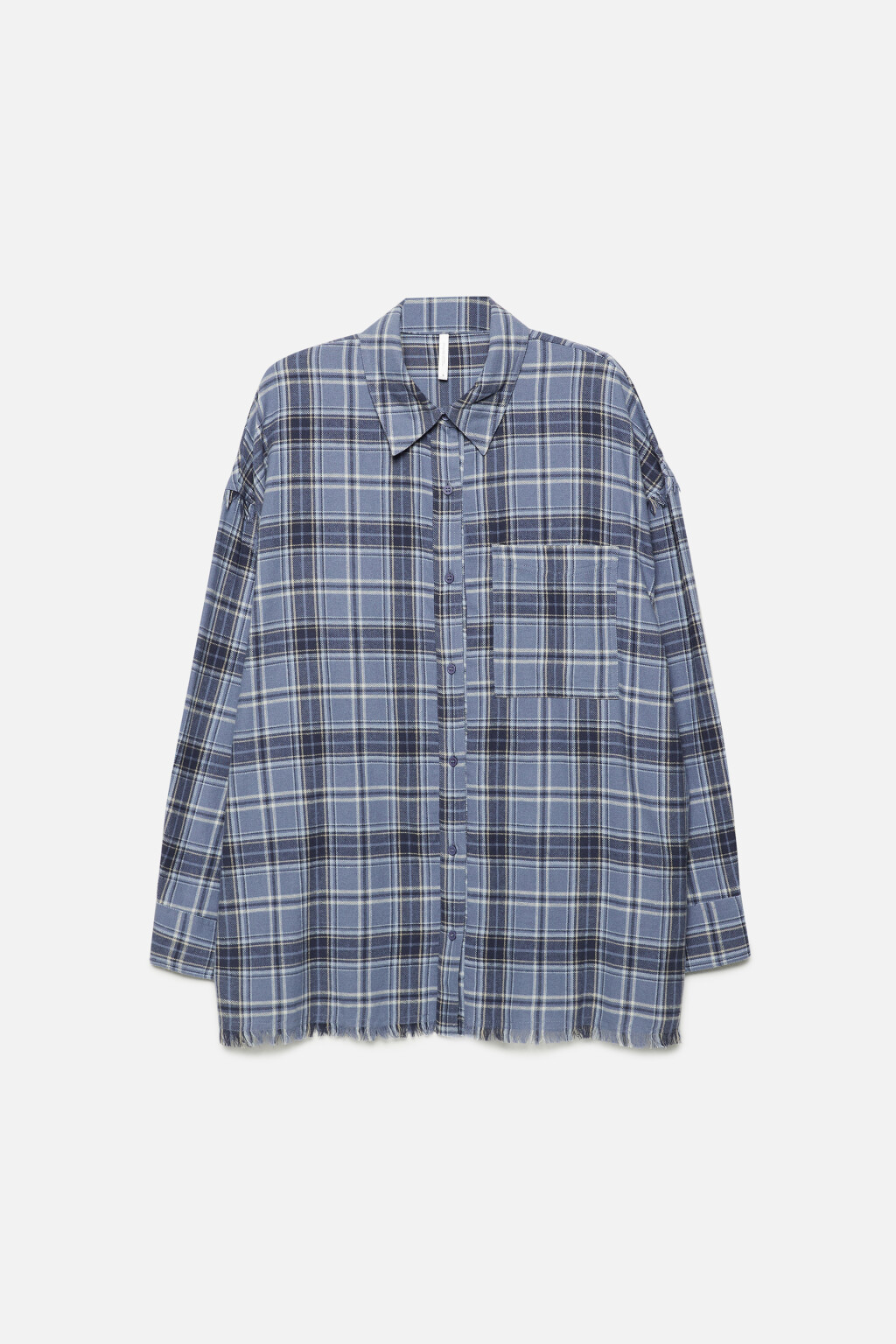 Рубашка oversize хлопковая в клетку - цвет синий - 10