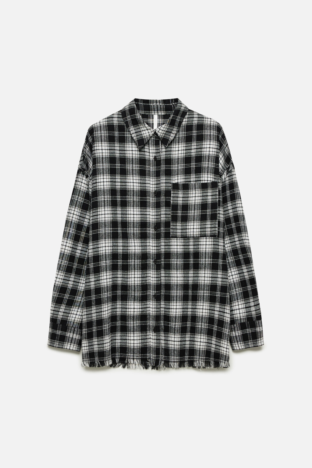 Рубашка oversize хлопковая в клетку - цвет черный - 9