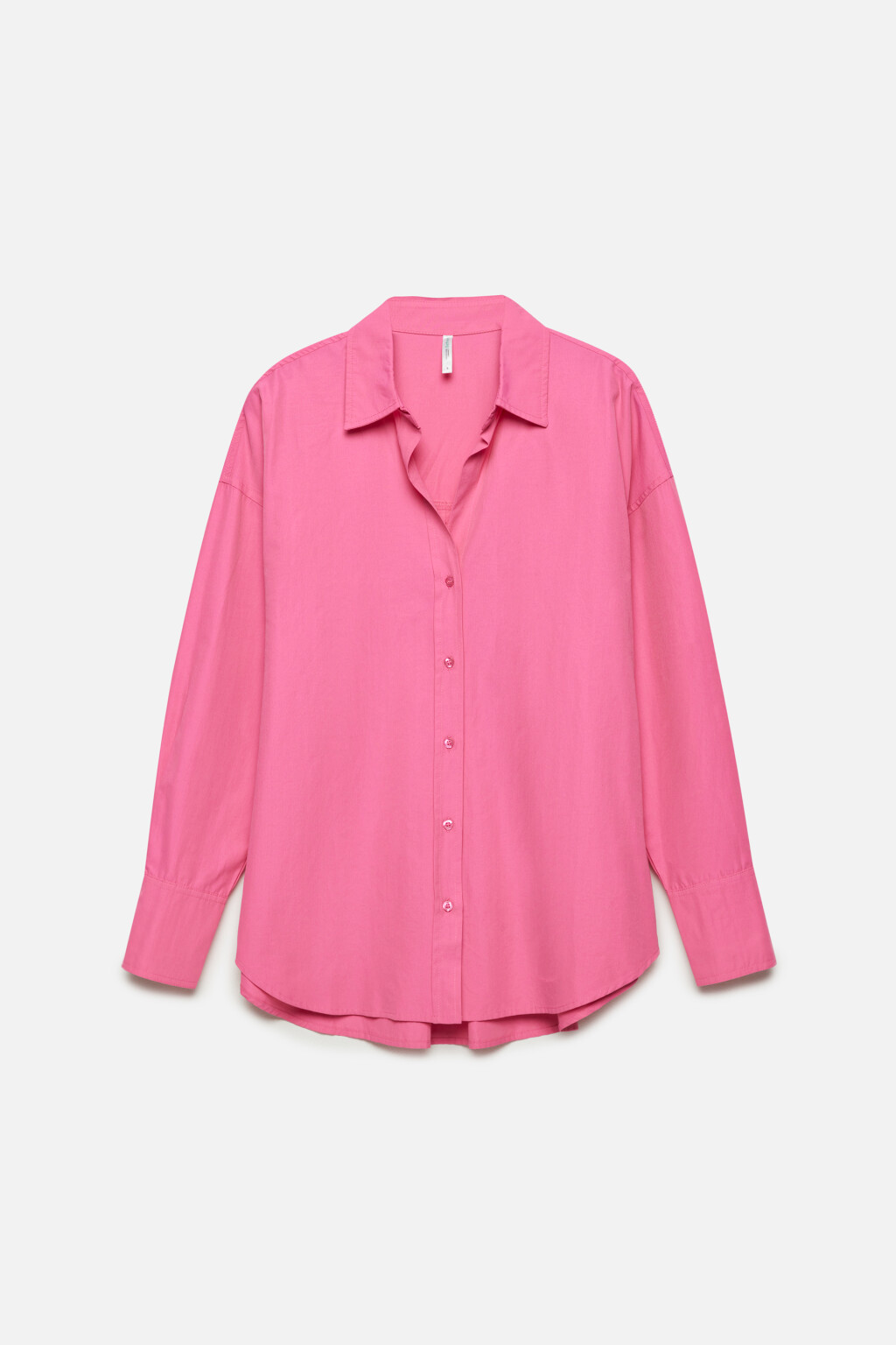 Рубашка oversize с боковыми вырезами - цвет розовый - 12