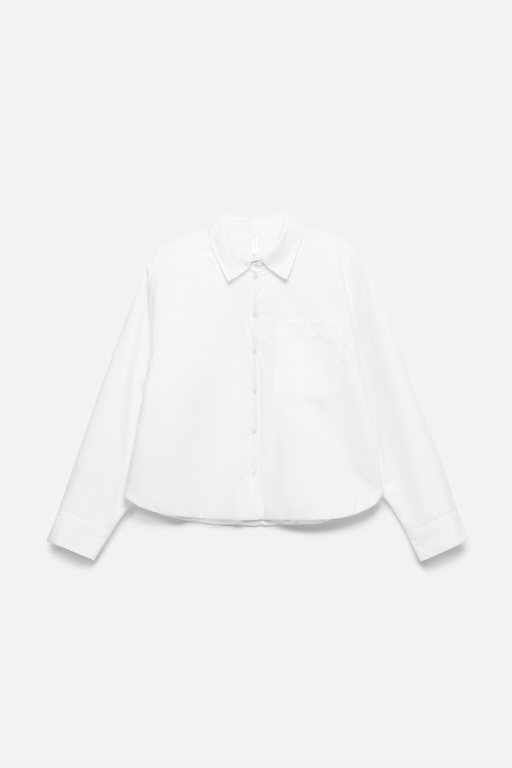 Блузка-рубашка прямая с утеплением - цвет белый - 10