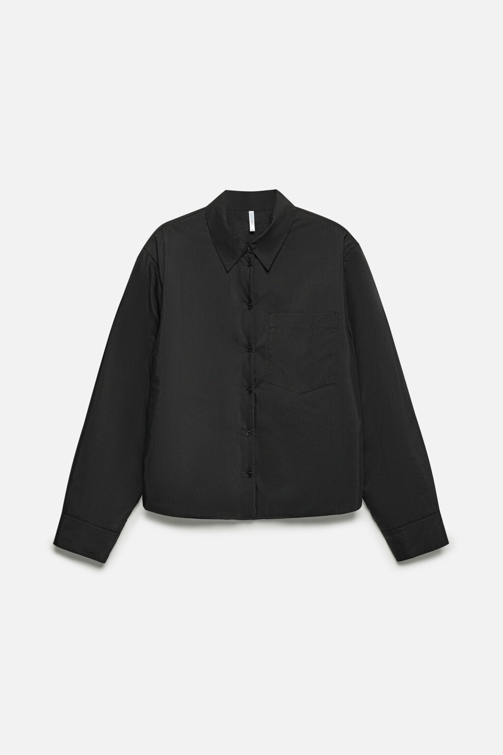 Блузка-рубашка прямая с утеплением - цвет черный - 9