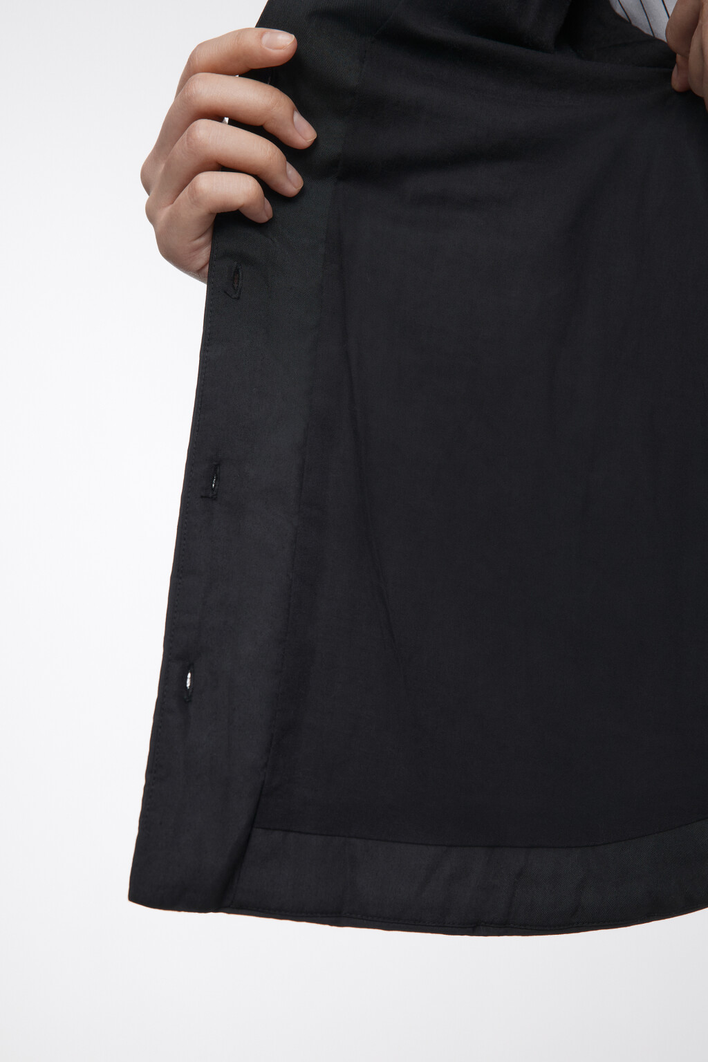 Блузка-рубашка прямая с утеплением - цвет черный - 8