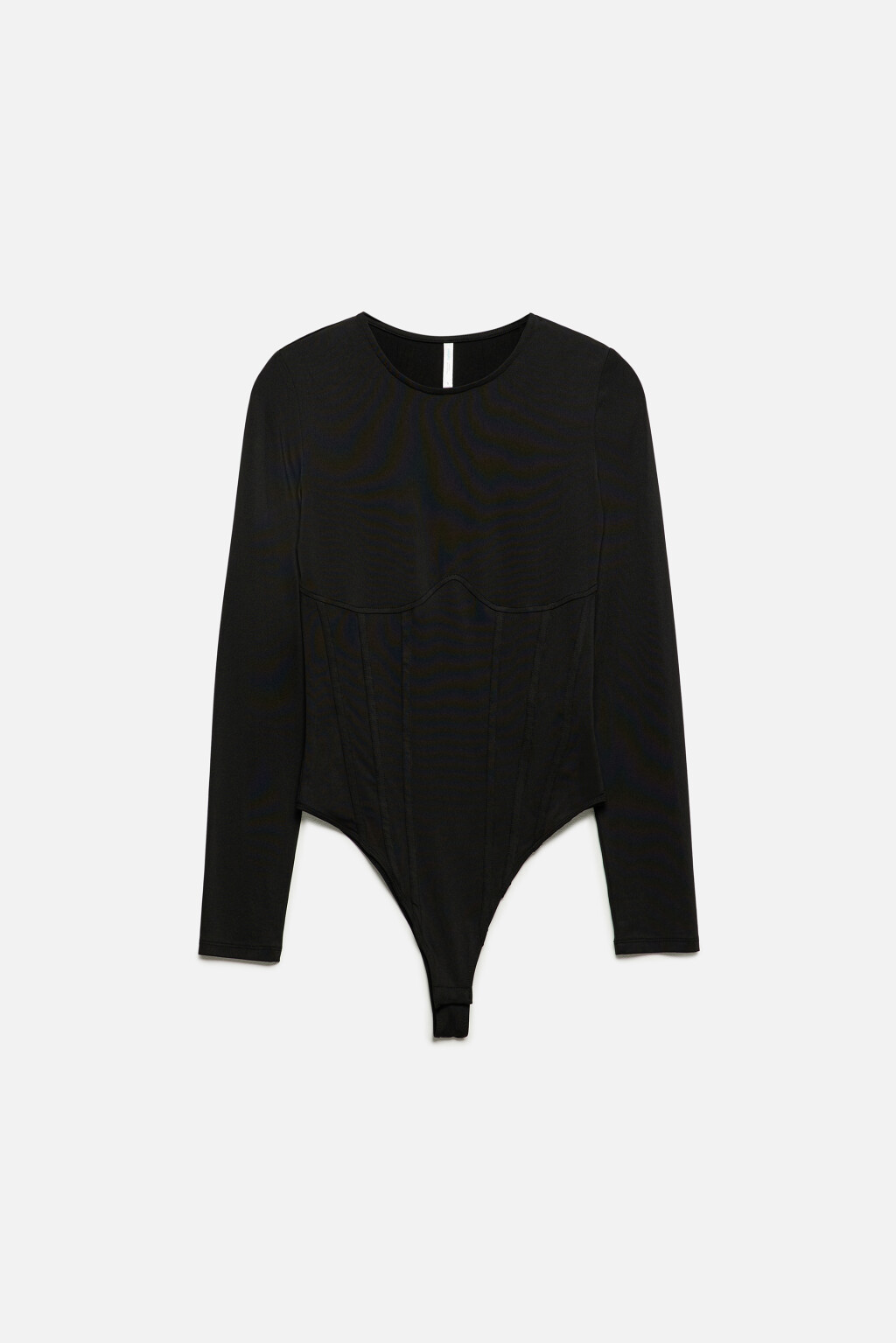 Боди-лонгслив с рельефными швами - цвет черный - 10