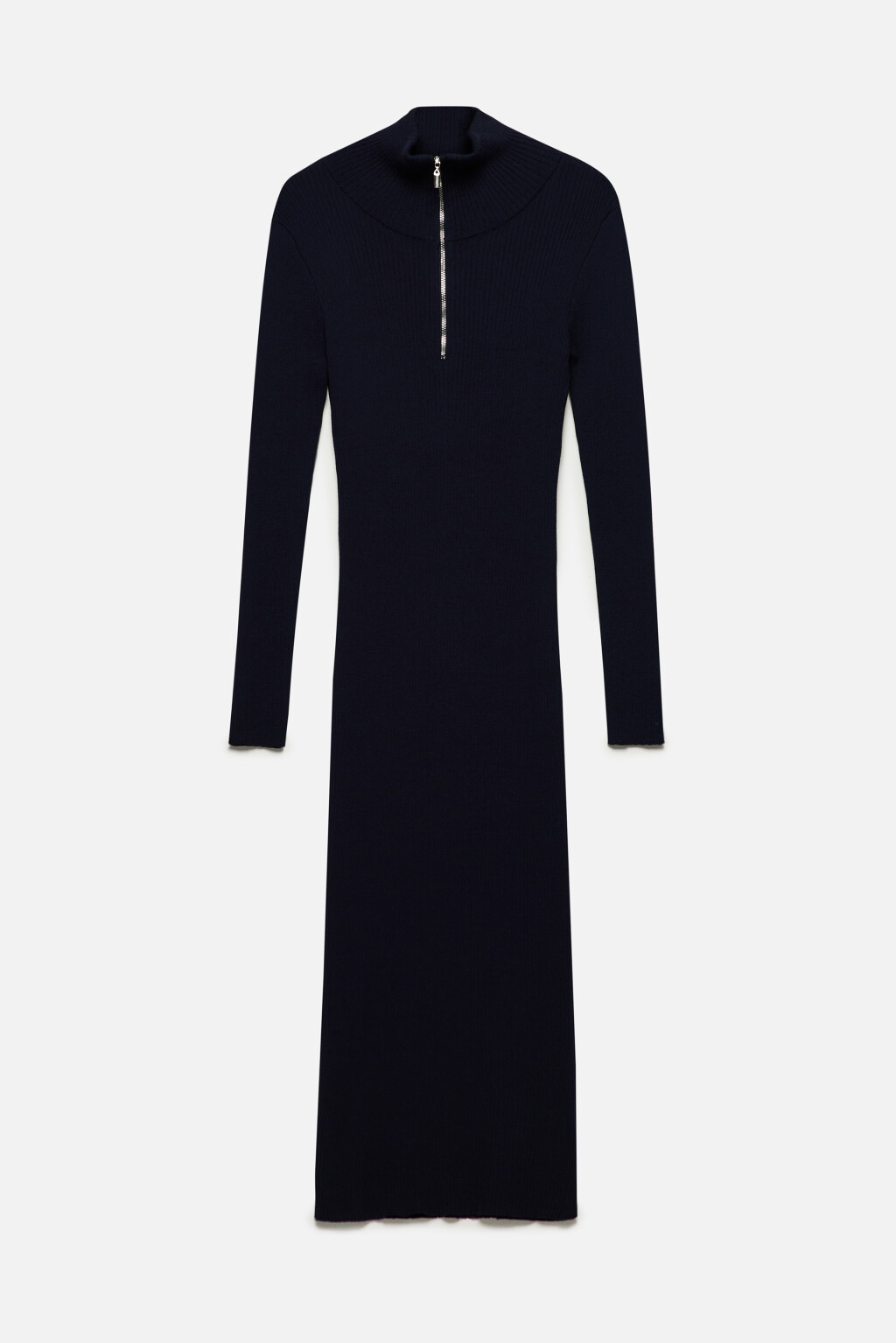 Платье-свитер миди с молнией на воротнике - цвет голубой - 9