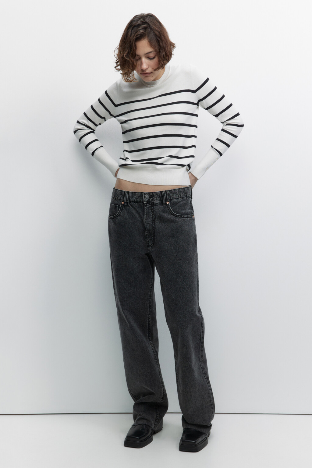 Джемпер вискозный тонкой вязки - цвет белый - 6