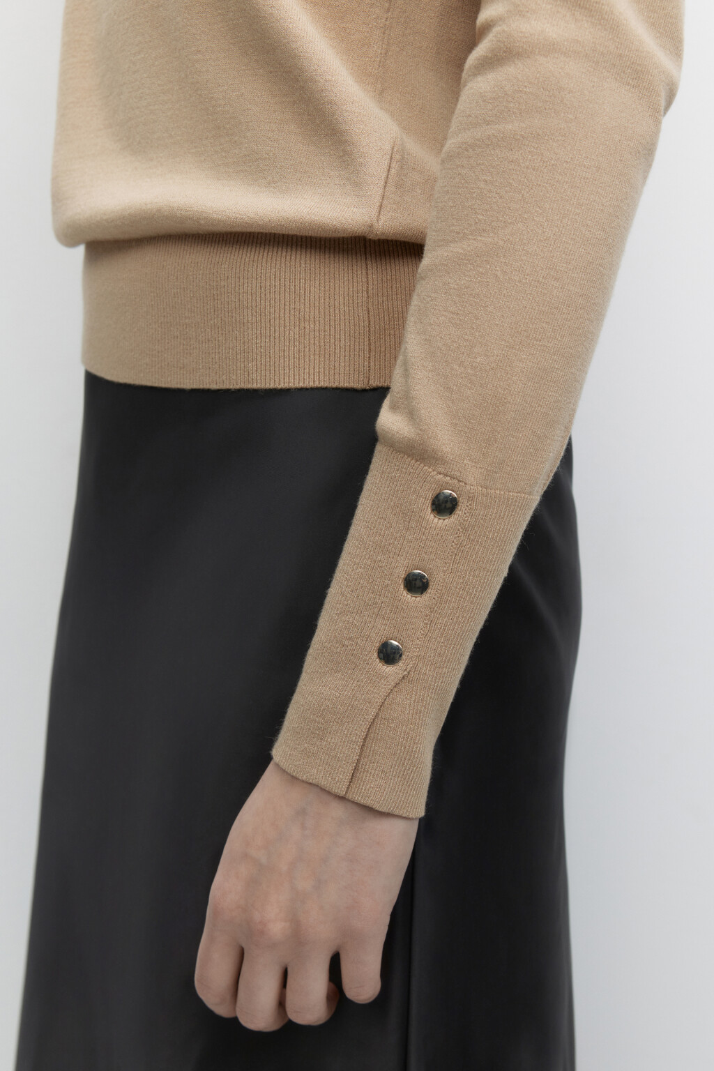 Джемпер вискозный тонкой вязки - цвет бежевый - 8