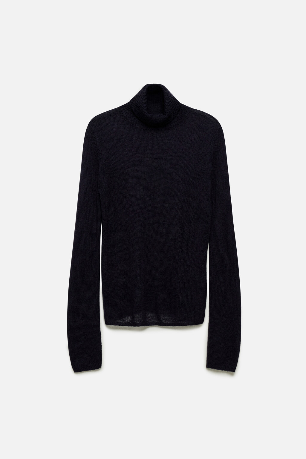 Свитер-водолазка тонкой вязки с шерстью - цвет голубой - 9