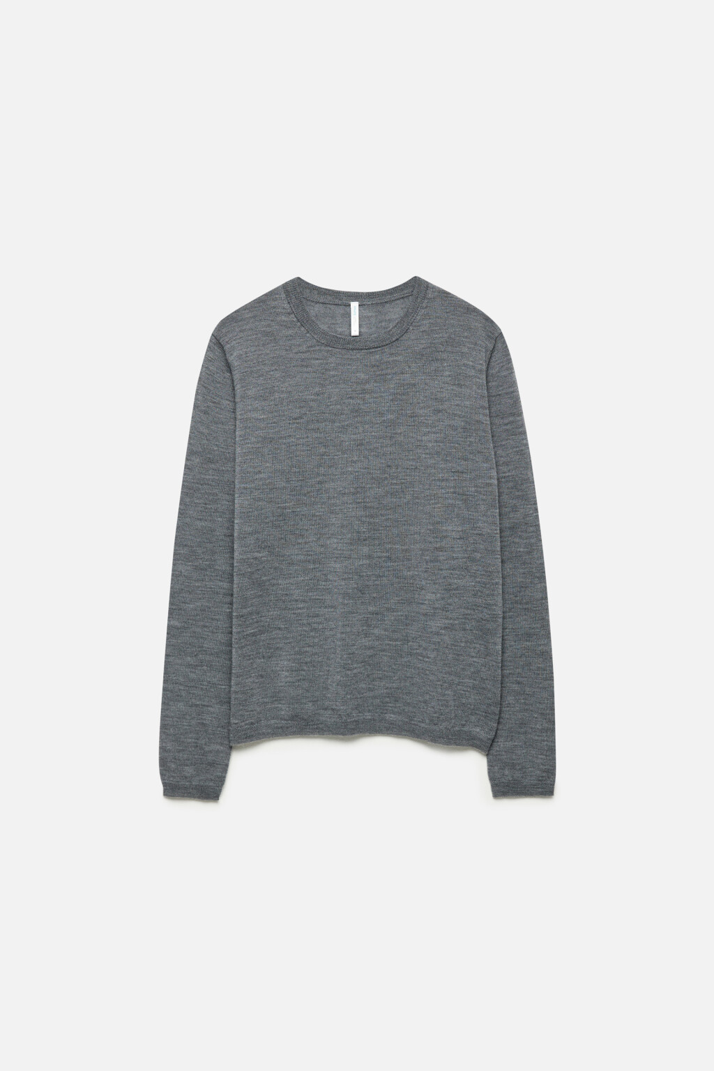 Джемпер тонкой вязки из шерсти мериноса - цвет серый - 8