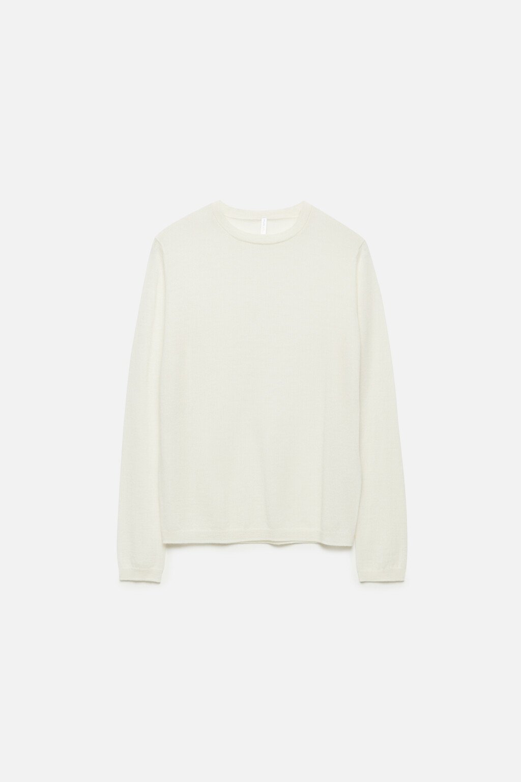 Джемпер тонкой вязки из шерсти мериноса - цвет молочный - 8