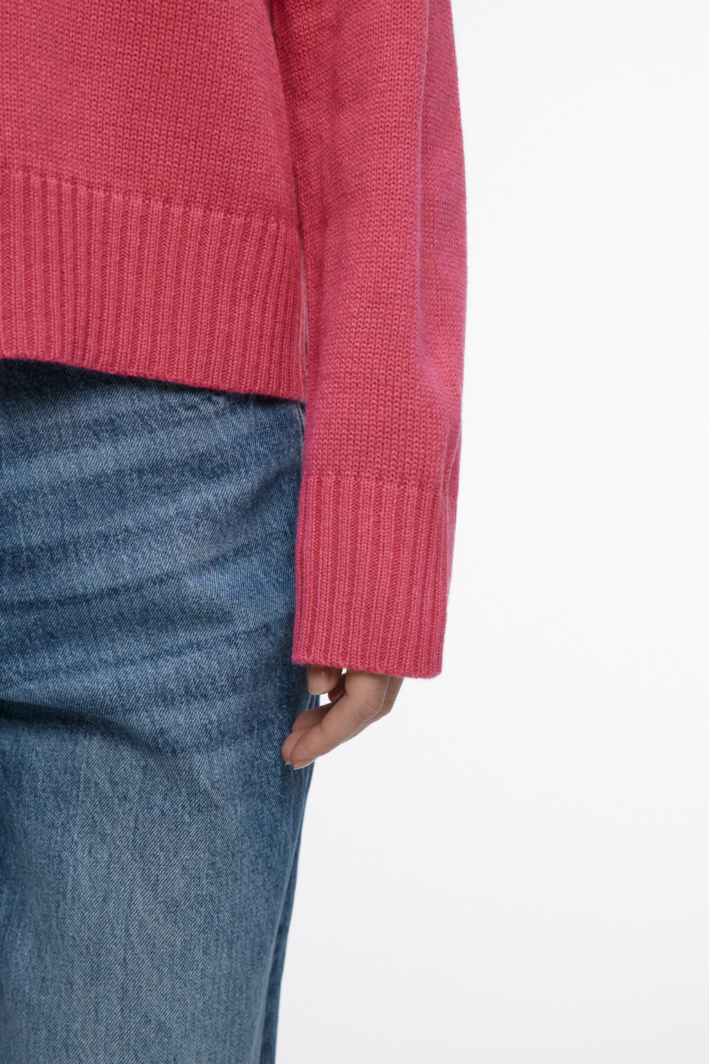 Свитер толстой вязки с принтом - цвет розовый - 7