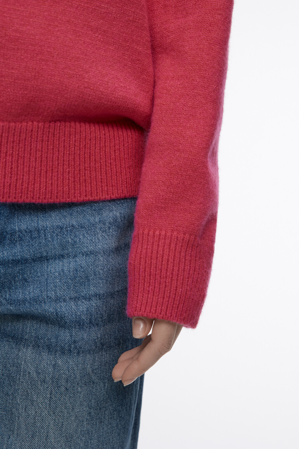 Джемпер вязаный базовый - цвет розовый - 8