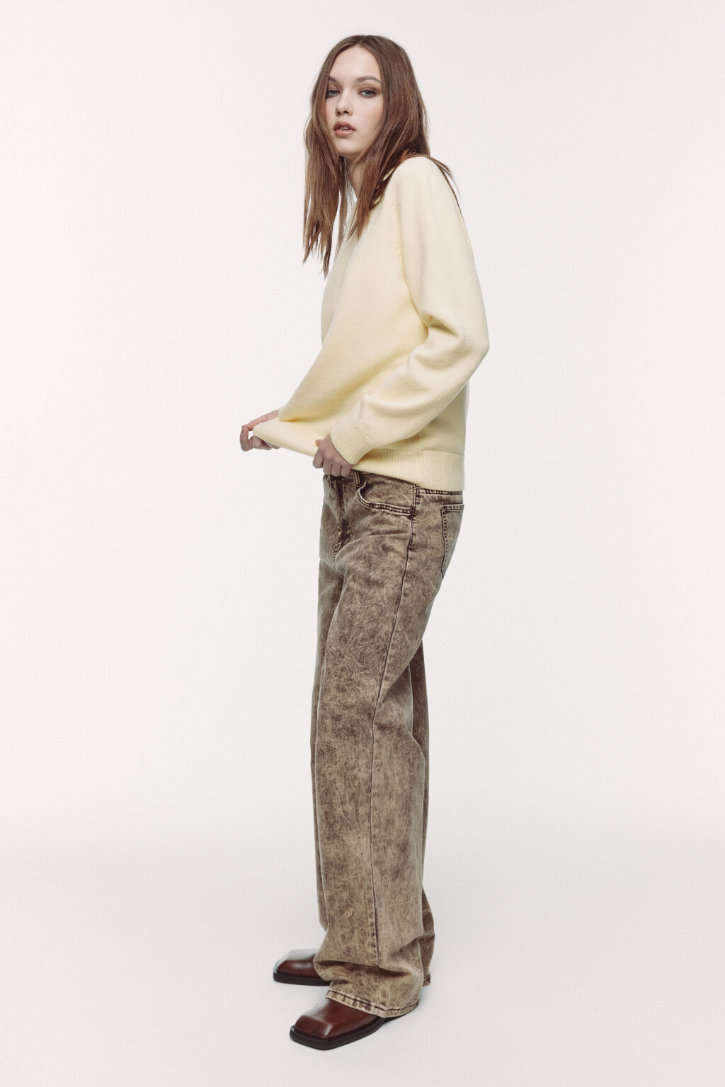 Джемпер вязаный базовый - цвет желтый - 4