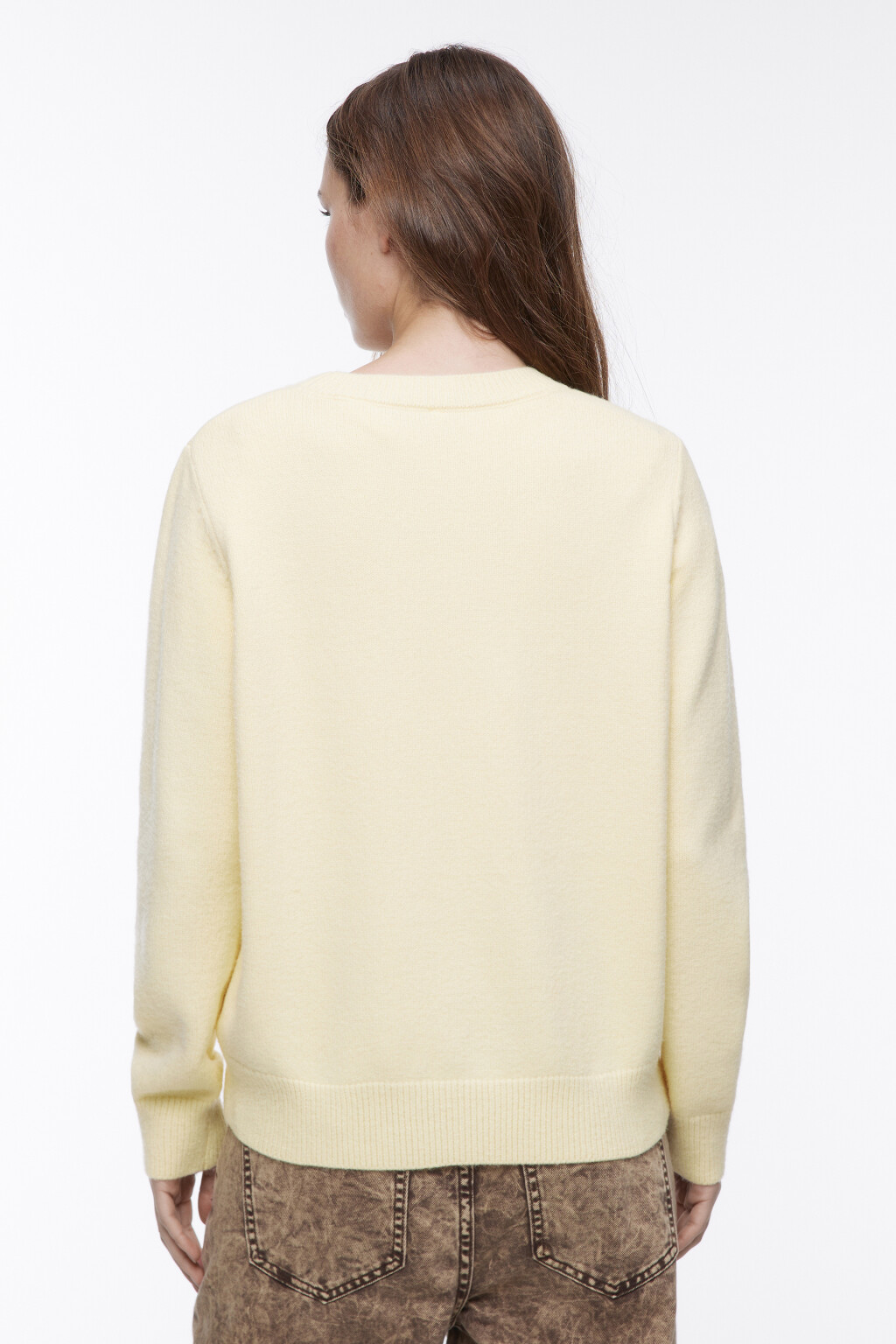 Джемпер вязаный базовый - цвет желтый - 3