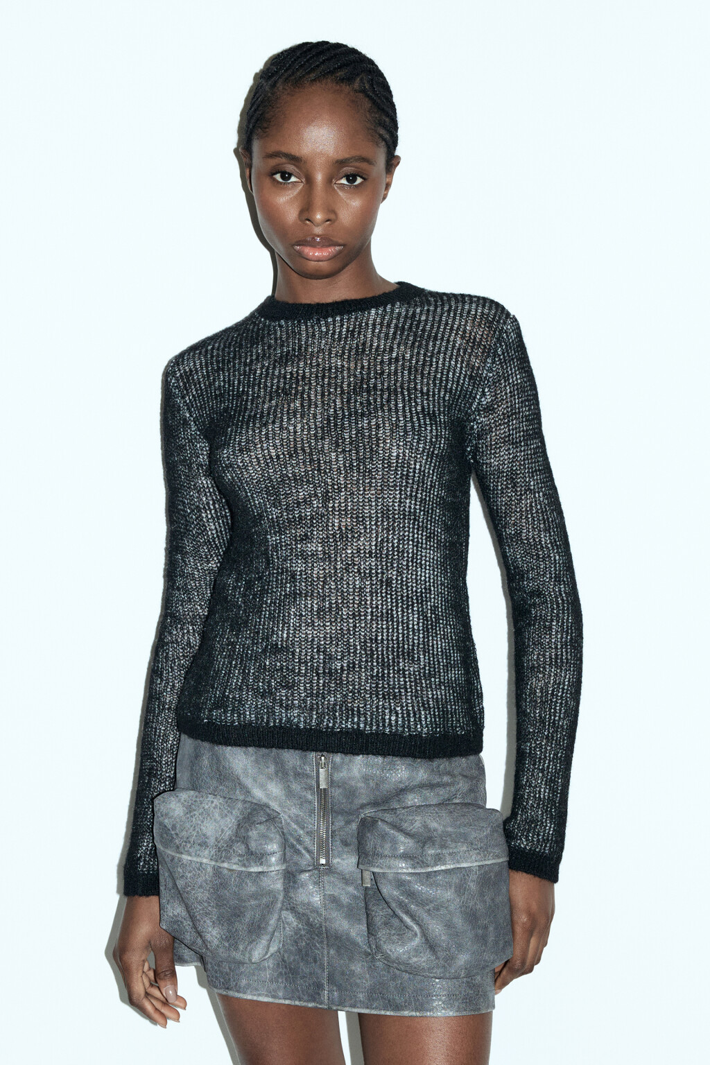 Джемпер базовый тонкой вязки - цвет черный - 3