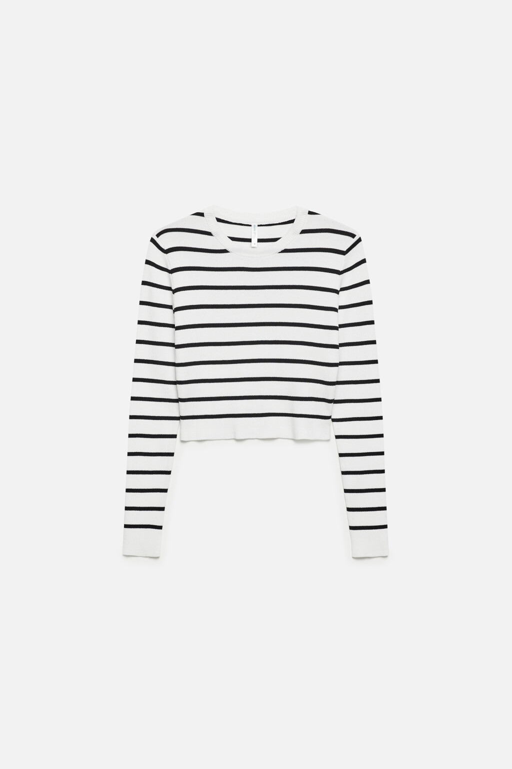 Джемпер укороченный в полоску - цвет белый - 7